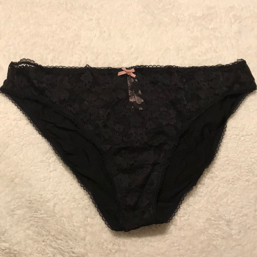 NWT Victoria’s Secret black floral lace bikini panties Size XXL